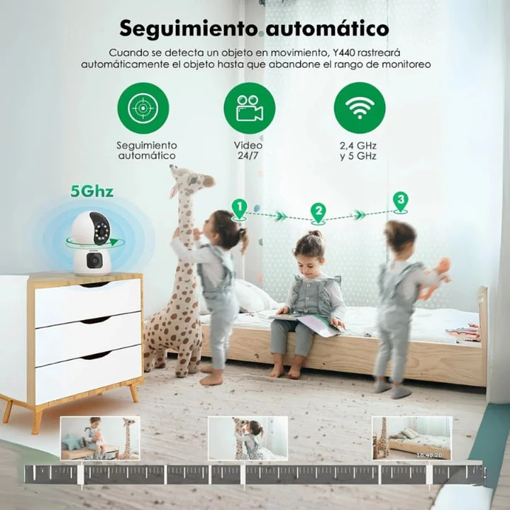 Cámara de Seguridad Interior WiFi 4MP Doble Lente y Detección por IA Jortan JT-8292 5