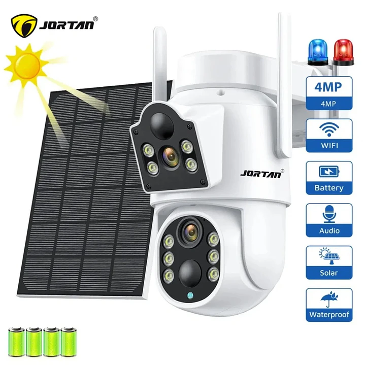 Cámara Solar WiFi 3MP Doble Lente PTZ y Visión Nocturna Jortan JT-8699T 2