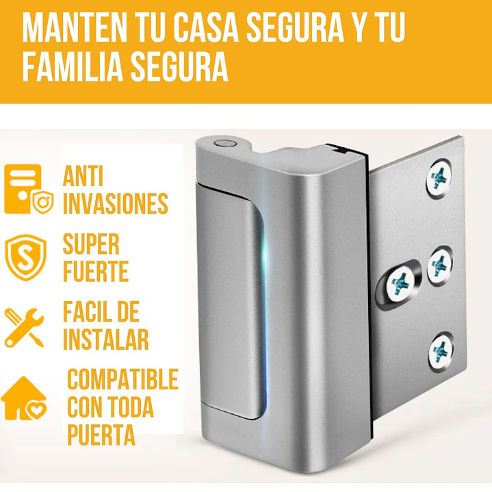 Cerradura Refuerzo Puerta Seguridad Picaporte Pestillo Puerta Principal Negro 7