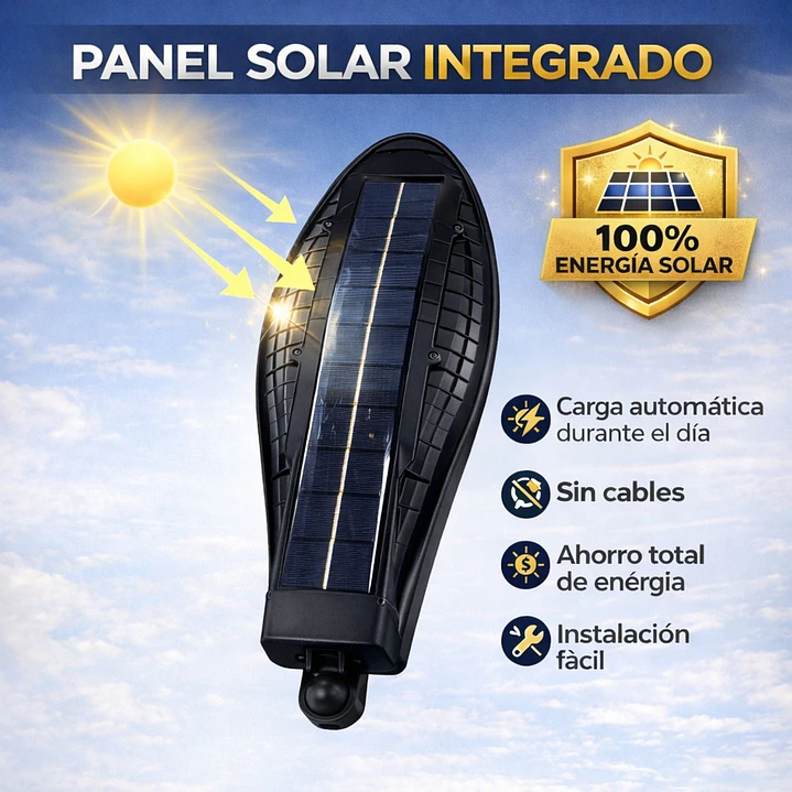Foco Solar LED Cobra Jortan 400W con Sensor de Movimiento IP66 7