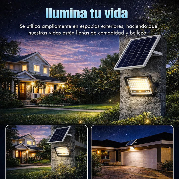 Foco Solar LED Jortan 1000W Exterior IP66 con Panel y Control Remoto 4