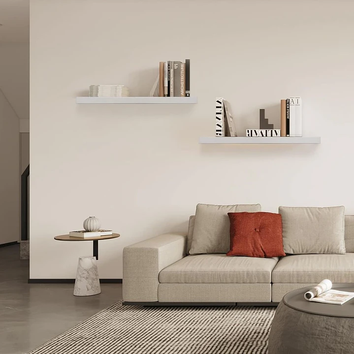Pack 2 Repisas Flotantes Blancas Estilo Minimalista 40 cm 4