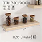 Pack 2 Repisas Flotantes de Madera Estilo Minimalista 40 cm - Miniatura 6