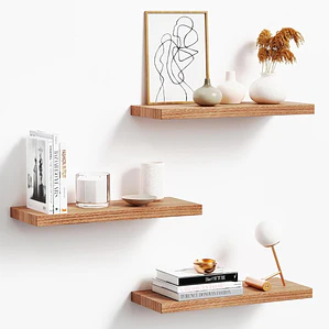 Pack 3 Repisas Flotantes de Madera Estilo Minimalista 40 cm
