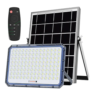 Reflector Solar LED Jortan 3000W Exterior IP66 con Panel y Control Remoto