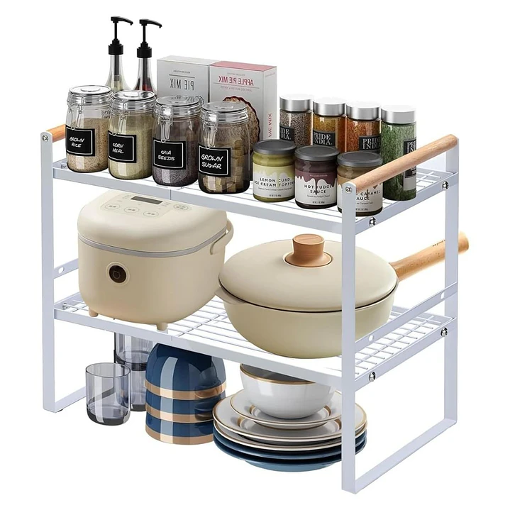 Repisa Organizadora Estilo Nórdico de 2 Niveles Blanca 54 cm 4