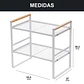 Repisa Organizadora Estilo Nórdico de 2 Niveles Blanca 54 cm - Miniatura 5