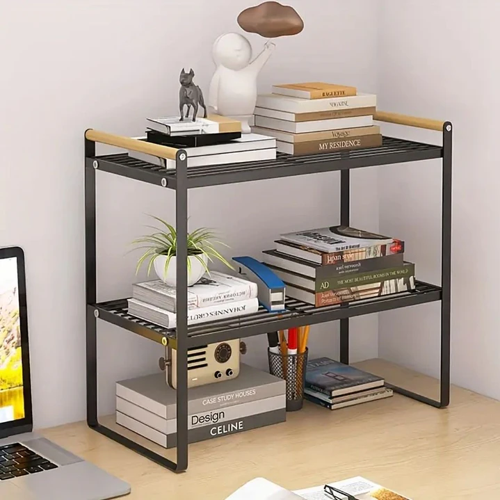 Repisa Organizadora Estilo Nórdico de 2 Niveles Negra 34 cm 2