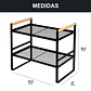 Repisa Organizadora Estilo Nórdico de 2 Niveles Negra 54 cm - Miniatura 5