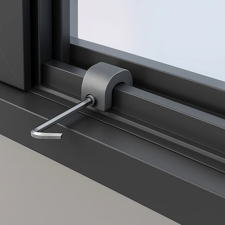 Seguro antirrobo ventanas y mamparas corredizas metálicas Pack 3 Color Gris 6