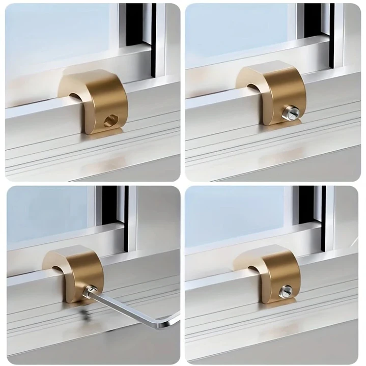 Seguro antirrobo ventanas y mamparas corredizas metálicas Pack 3 Color Gris 8