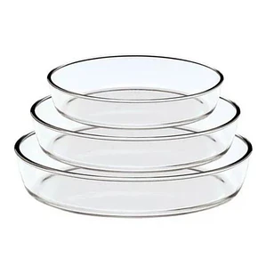 Set 3 Fuente Asadera Vidrio Refractario Para Horno Ovaladas