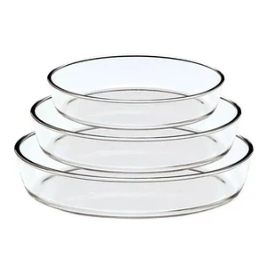 Set 3 Fuente Asadera Vidrio Refractario Para Horno Ovaladas