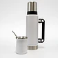 Termo De Acero Inoxidable 1.3 Litros + Mate 236ml Con Bombilla Color Blanco - Miniatura 2
