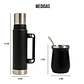 Termo De Acero Inoxidable 1.3 Litros + Mate 236ml Con Bombilla Color Blanco - Miniatura 3