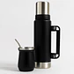 Termo De Acero Inoxidable 1.3 Litros + Mate 236ml Con Bombilla Color Negro - Miniatura 2