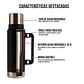 Termo De Acero Inoxidable 1.3 Litros + Mate 236ml Con Bombilla Color Rosa - Miniatura 4