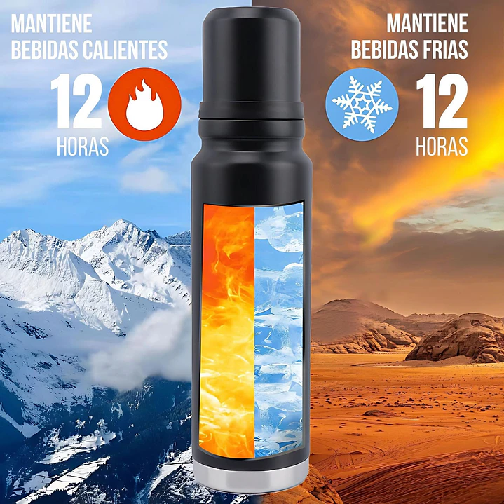 Termo De Acero Inoxidable 1.3 Litros + Mate 236ml Con Bombilla Color Rosa Chicle 3