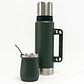 Termo De Acero Inoxidable 1.3 Litros + Mate 236ml Con Bombilla Color Verde - Miniatura 2