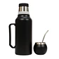 Termo Mate Acero Inoxidable 1.3 Litros Negro + Mate y Bombilla - Miniatura 3