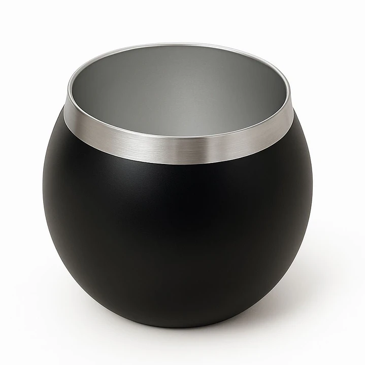 Termo Mate Acero Inoxidable 1.3 Litros Negro + Mate y Bombilla 5