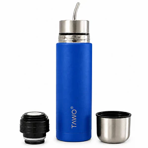 Termo Mate Autocebante Acero Inoxidable 2 en 1 Tawo 750 Ml - Azul