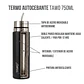 Termo Mate Autocebante Acero Inoxidable 2 en 1 Tawo 750 Ml - Negro - Miniatura 7