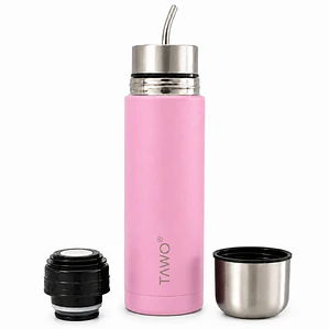 Termo Mate Autocebante Acero Inoxidable 2 en 1 Tawo 750 Ml - Rosado
