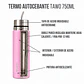 Termo Mate Autocebante Acero Inoxidable 2 en 1 Tawo 750 Ml - Rosado - Miniatura 6