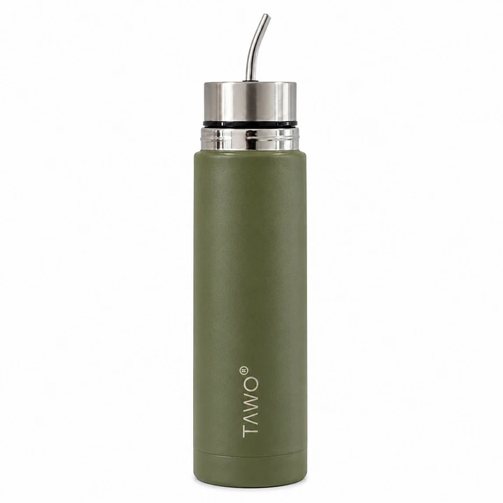 Termo Mate Autocebante Acero Inoxidable 2 en 1 Tawo 750 Ml - Verde 3