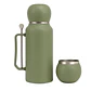 Termo Matero 1.3 Litros Acero Inoxidable + Mate Y Bombilla Verde - Miniatura 2