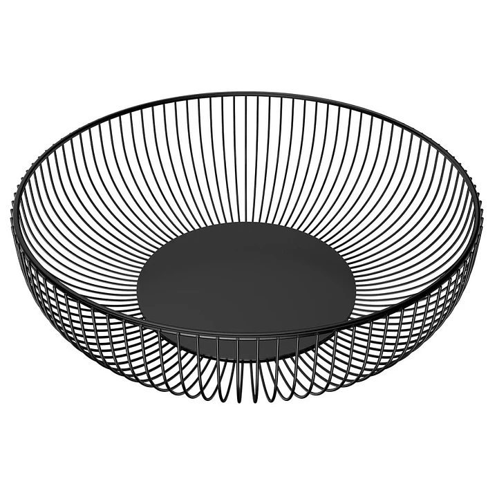 Frutero Metálico De Mesa Nórdico Redondo Minimalista Negro 28 x 8 cms 6