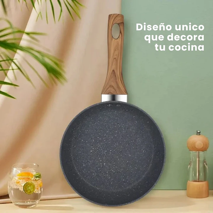 Sartén Antiadherente 24 Cm Granito Aspecto De Madera 5