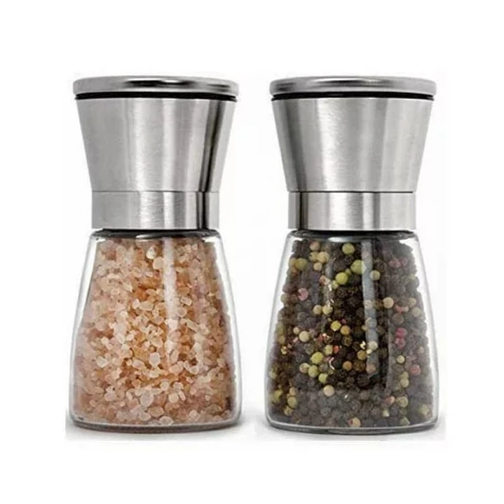 Set 2 Molinillos De Sal Y Pimienta Gourmet De Acero Inoxidable 170g 1