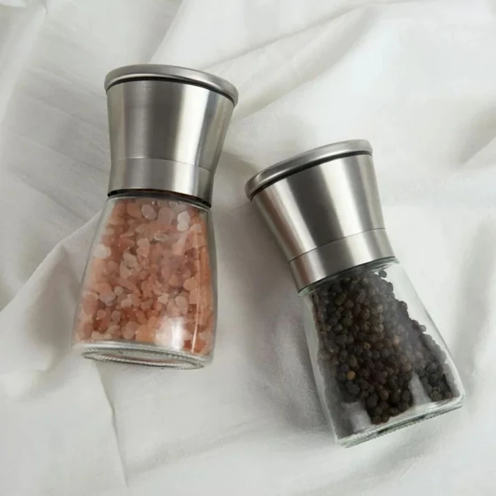 Set 2 Molinillos De Sal Y Pimienta Gourmet De Acero Inoxidable 170g 4