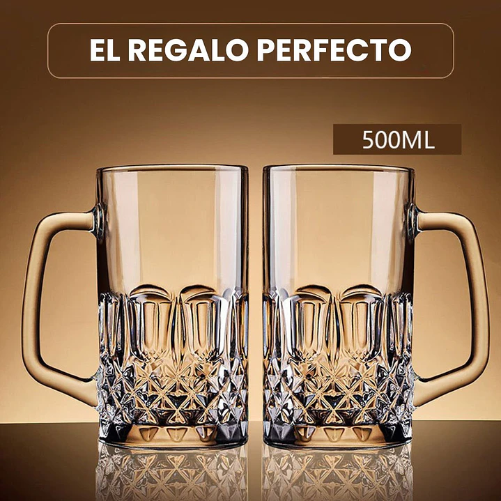 Set 2 Vaso Cervecero Shopero Chopero Vidrio Shop 500 ML 7