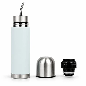 Termo Mate Autocebante Acero Inoxidable 2 en 1 Tawo 750 Ml - Celeste