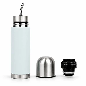 Termo Mate Autocebante Acero Inoxidable 2 en 1 Tawo 750 Ml - Celeste