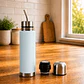 Termo Mate Autocebante Acero Inoxidable 2 en 1 Tawo 750 Ml - Celeste - Miniatura 3