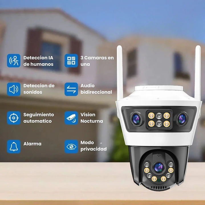 Cámara de Seguridad Exterior Jortan 6 WiFi Doble Lente con Seguimiento Inteligente e IA 7