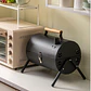 Parrilla De Carbón Portátil Bbq 2 En 1 Ahumador Negra Para Camping Terraza - Miniatura 3