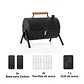 Parrilla De Carbón Portátil Bbq 2 En 1 Ahumador Negra Para Camping Terraza - Miniatura 6