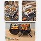 Parrilla De Carbón Portátil Bbq 2 En 1 Ahumador Negra Para Camping Terraza - Miniatura 7