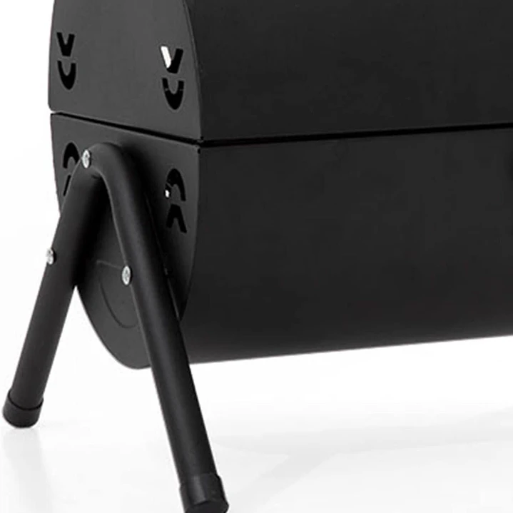 Parrilla De Carbón Portátil Bbq 2 En 1 Ahumador Negra Para Camping Terraza 8