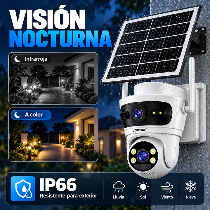 Camara de Seguridad Exterior Solar 4G Chip SIM Homologada Doble Lente 6 MPX 6