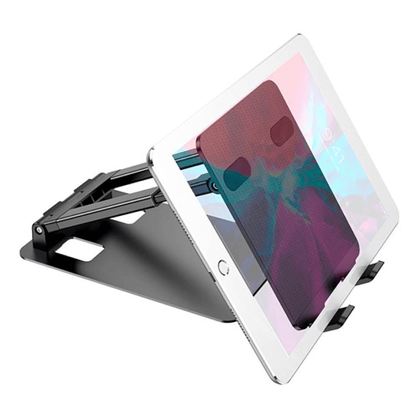 Soporte Tablet Y Celular iPad Escritorio Aluminio Negro 3