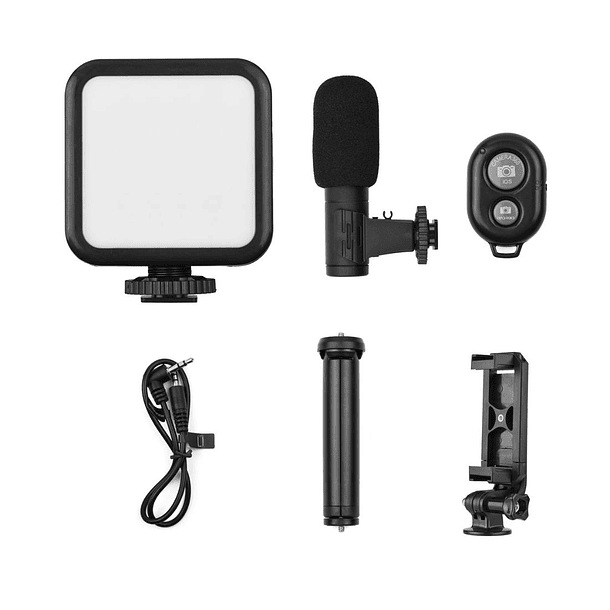 Kit Vlogging Palo Selfie Luz Control Bluetooth Microfono 3