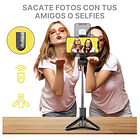 Palo Selfie Con Luz Control remoto Bluetooth y Tripode Negro 4