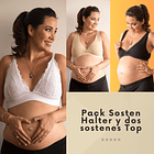 Pack Sostén Maternal Halter y 2 Sostenes Top Uso Nocturno 21