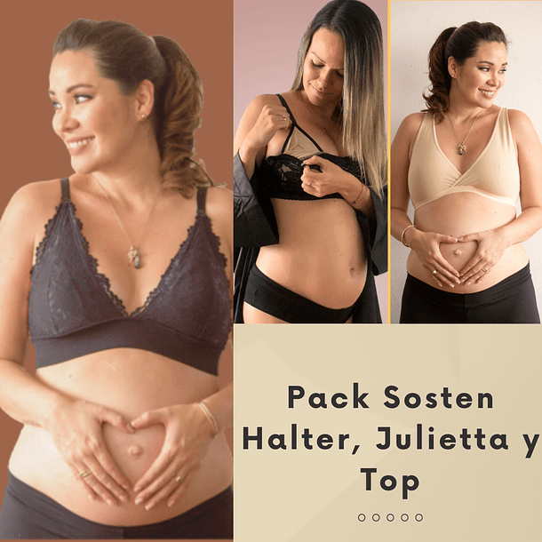 Pack Sostenes Maternal, Halter, Julietta y Top 19